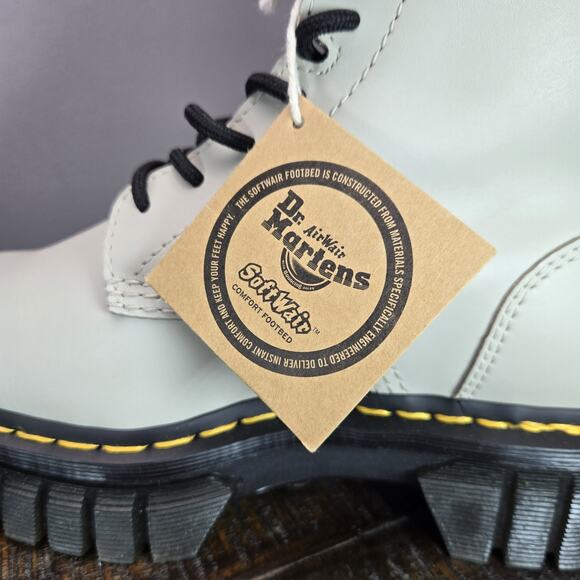 NEW Dr Martens Audrick 8 Eye Boot Womens Size 7 Lace Up Platform Boots Gray - Picture 12 of 12